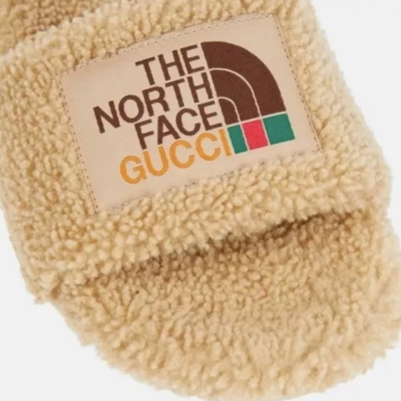 - Gucci × Northface Shearling Wool Slides  EU 42. Size 10 Men - Picture 2 of 9